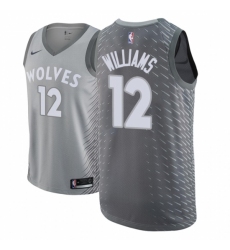 Men NBA 2018-19 Minnesota Timberwolves #12 C J  Williams City Edition Gray Jersey