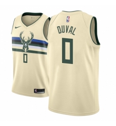 Men NBA 2018-19 Milwaukee Bucks #0 Trevon Duval City Edition Cream Jersey