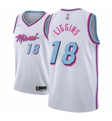 Men NBA 2018-19 Miami Heat #18 DeAndre Liggins City Edition White Jersey