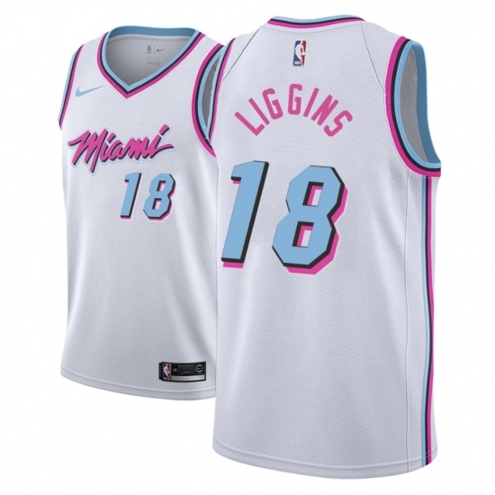 Men NBA 2018-19 Miami Heat #18 DeAndre Liggins City Edition White Jersey