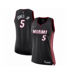Women's Miami Heat #5 Derrick Jones Jr Swingman Black Basketball Jersey - Icon Edition
