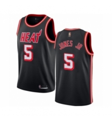 Youth Miami Heat #5 Derrick Jones Jr Authentic Black Fashion Hardwood Classics Basketball Jersey