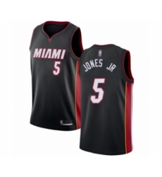 Youth Miami Heat #5 Derrick Jones Jr Swingman Black Basketball Jersey - Icon Edition