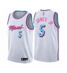 Youth Miami Heat #5 Derrick Jones Jr Swingman White Basketball Jersey - City Edition