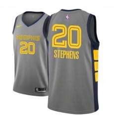 Men NBA 2018-19 Memphis Grizzlies #20 D.J. Stephens City Edition Gray Jersey