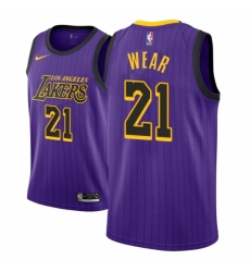 Men NBA 2018-19 Los Angeles Lakers #21 Travis Wear City Edition Purple Jersey