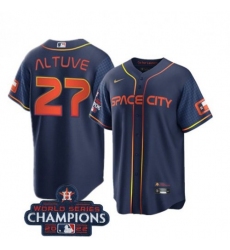 Men's Houston Astros #27 Jose Altuve Navy 2022 World Series Champions City Connect Stitched Nike MLB Jersey