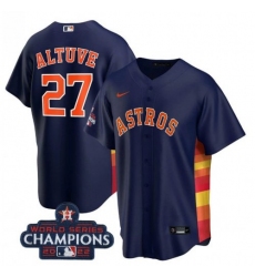 Men's Houston Astros #27 Jose Altuve Navy 2022 World Series Champions Stitched Nike MLB Jersey