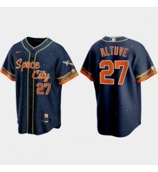 Men's Houston Astros #27 Jose Altuve Navy Nike 2021 City Connect MLB Jersey