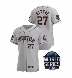 Men's Houston Astros #27 Jose Altuve Nike 150th Anniversary 2021 World Series Authentic MLB Jersey - Gray