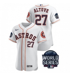 Men's Houston Astros #27 Jose Altuve Nike 150th Anniversary 2021 World Series Authentic MLB Jersey - White