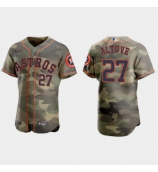 Men's Houston Astros #27 Jose Altuve Nike 2021 Armed Forces Day Authentic MLB Jersey -Camo