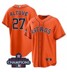 Men's Houston Astros #27 Jose Altuve Orange 2022 World Series Champions Stitched Nike MLB Jersey