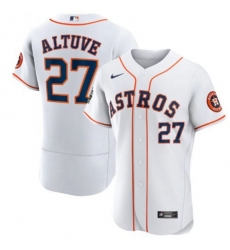 Men's Houston Astros #27 Jose Altuve White 2022 World Series Flex Base Stitched Nike MLB Jersey