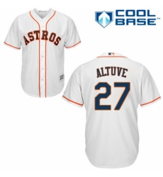 Men's Majestic Houston Astros #27 Jose Altuve Replica White Home Cool Base MLB Jersey