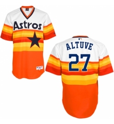 Men's Majestic Houston Astros #27 Jose Altuve White/Orange 1979 Turn Back The Clock MLB Jersey
