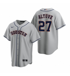 Men's Nike Houston Astros #27 Jose Altuve Gray Road Stitched Baseball Jersey