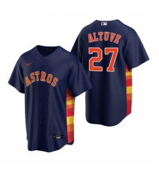 Men's Nike Houston Astros #27 Jose Altuve Navy Alternate Stitched Baseball Jersey