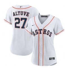 Women's Houston Astros #27 Jose Altuve White 2022 World Series Cool Base Stitched Nike MLB Jersey