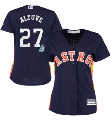 Women's Majestic Houston Astros #27 Jose Altuve Authentic Navy Blue 2017 Spring Training Cool Base MLB Jersey