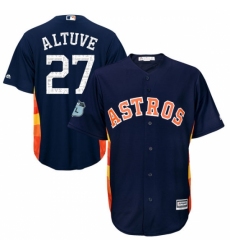 Youth Majestic Houston Astros #27 Jose Altuve Authentic Navy Blue 2017 Spring Training Cool Base MLB Jersey