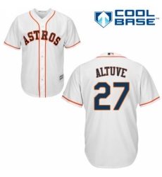 Youth Majestic Houston Astros #27 Jose Altuve Replica White Home Cool Base MLB Jersey