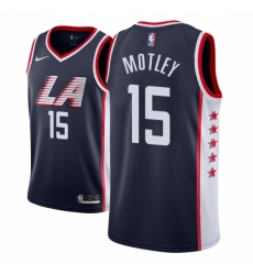 Men NBA 2018-19 Los Angeles Clippers #15 Johnathan Motley City Edition Navy Jersey