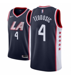 Men NBA 2018-19 Los Angeles Clippers #4 Milos Teodosic City Edition Navy Jersey