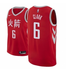 Men NBA 2018-19 Houston Rockets #6 Gary Clark City Edition Red Jersey