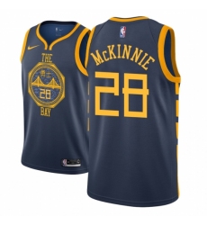 Men NBA 2018-19 Golden State Warriors #28 Alfonzo McKinnie City Edition Navy Jersey