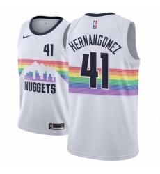 Men NBA 2018-19 Denver Nuggets #41 Juan Hernangomez City Edition White Jersey