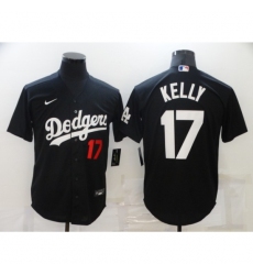 Men's Los Angeles Dodgers #17 Joe Kelly Black Game Collection Baseball Jersey