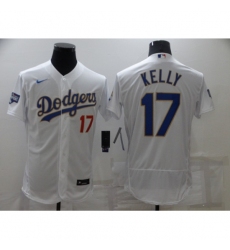 Men's Nike Los Angeles Dodgers #17 Joe Kelly White Gold Elite Jersey