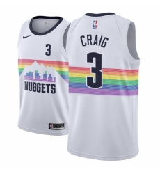 Men NBA 2018-19 Denver Nuggets #3 Torrey Craig City Edition White Jersey