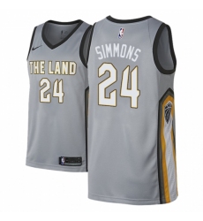 Men NBA 2018-19 Cleveland Cavaliers #24 Kobi Simmons City Edition Gray Jersey