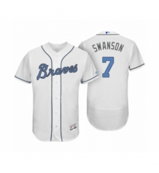 Men's Atlanta Braves #7 Dansby Swanson White 2017 Fathers Day Flex Base Jerse