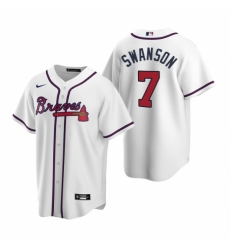 Men's Nike Atlanta Braves #7 Dansby Swanson White Home Stitched Baseball Jersey
