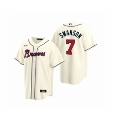 Women Atlanta Braves #7 Dansby Swanson Nike Cream 2020 Replica Alternate Jersey