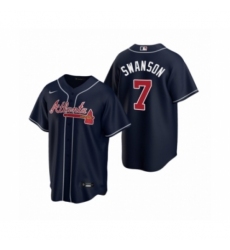 Women Atlanta Braves #7 Dansby Swanson Nike Navy 2020 Replica Alternate Jersey