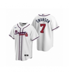 Women Atlanta Braves #7 Dansby Swanson Nike White 2020 Replica Home Jersey