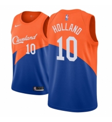 Men NBA 2018-19 Cleveland Cavaliers #10 John Holland City Edition Blue Jersey