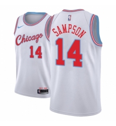 Men NBA 2018-19 Chicago Bulls #14 JaKarr Sampson City Edition White Jersey
