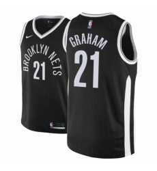 Men NBA 2018-19 Brooklyn Nets #21 Treveon Graham City Edition Black Jersey