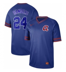 Men's Nike Atlanta Braves #24 Deion Sanders Royal Authentic Cooperstown Collection Stitched Baseball Jersey