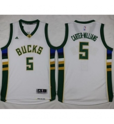 Bucks #5 Michael Carter-Williams White Stitched NBA Jersey