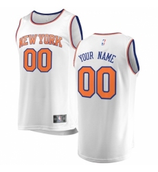 Men's New York Knicks Fanatics Branded White Fast Break Custom Replica Jersey - Association Edition