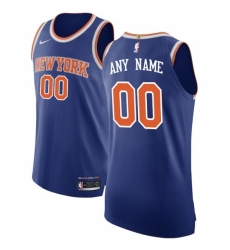 Men's New York Knicks Nike Blue Authentic Custom Jersey - Icon Edition