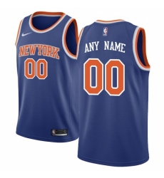 Men's New York Knicks Nike Blue Swingman Custom Jersey - Icon Edition