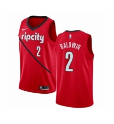 Youth Nike Portland Trail Blazers #2 Wade Baldwin Red Swingman Jersey - Earned Edition
