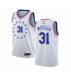 Men's Nike Philadelphia 76ers #31 Mike Muscala White Swingman Jersey - Earned Edition